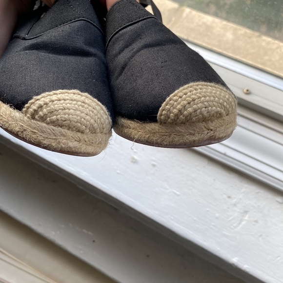 LAUREN Ralph Lauren canvas wedges, black and cream, size 7 - Picture 5 of 7